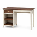 Schreibtisch aus Holz mit Schublade und Regalen Walnuss/Braun/Beige