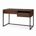 Schreibtisch aus Walnussholz und Metall mit Schublade 120x60x75 cm Braun