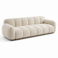 3-Sitzer Sofa Bouclé Stoff Holzrahmen Beige