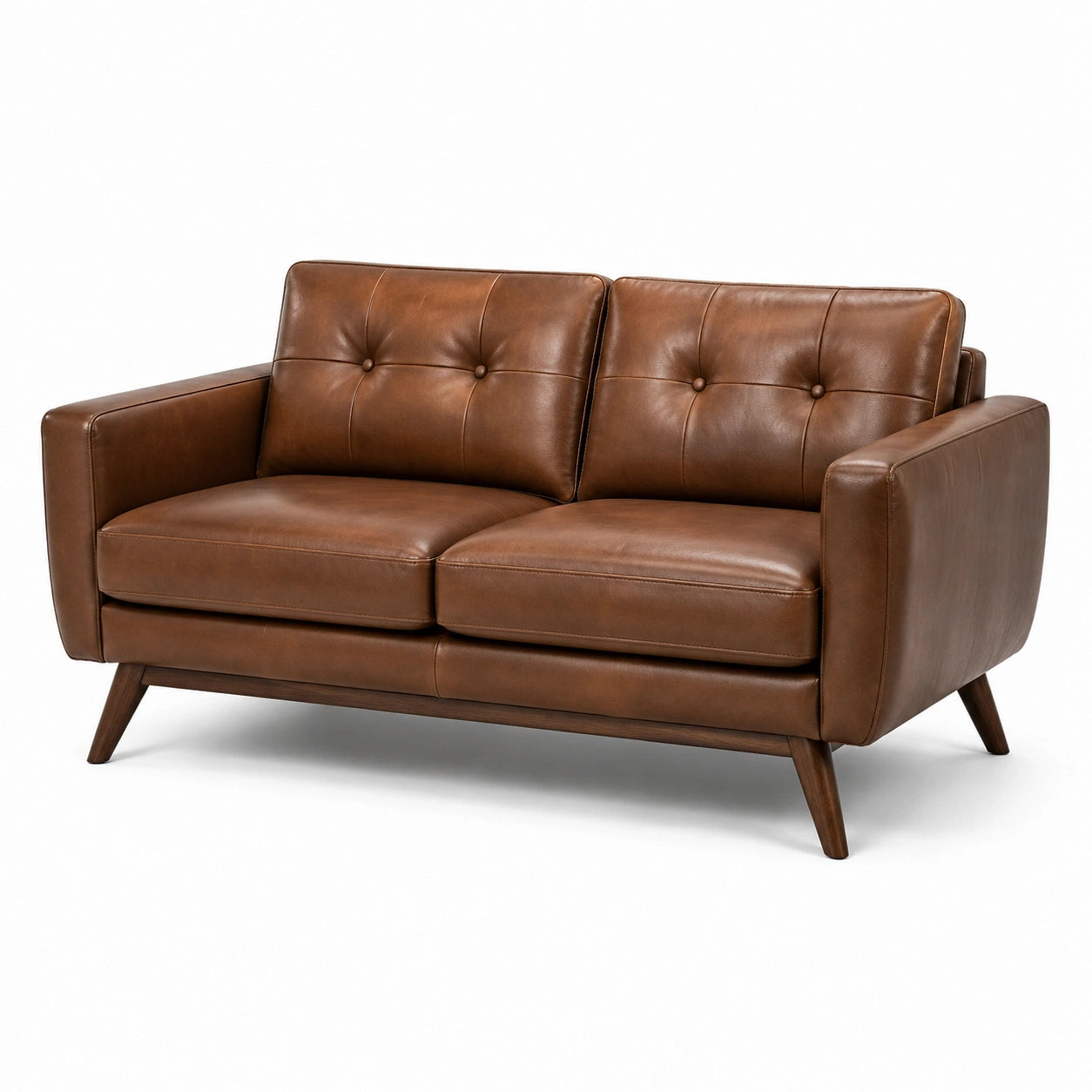 Ledersofa Zweisitzer 150 cm Braun