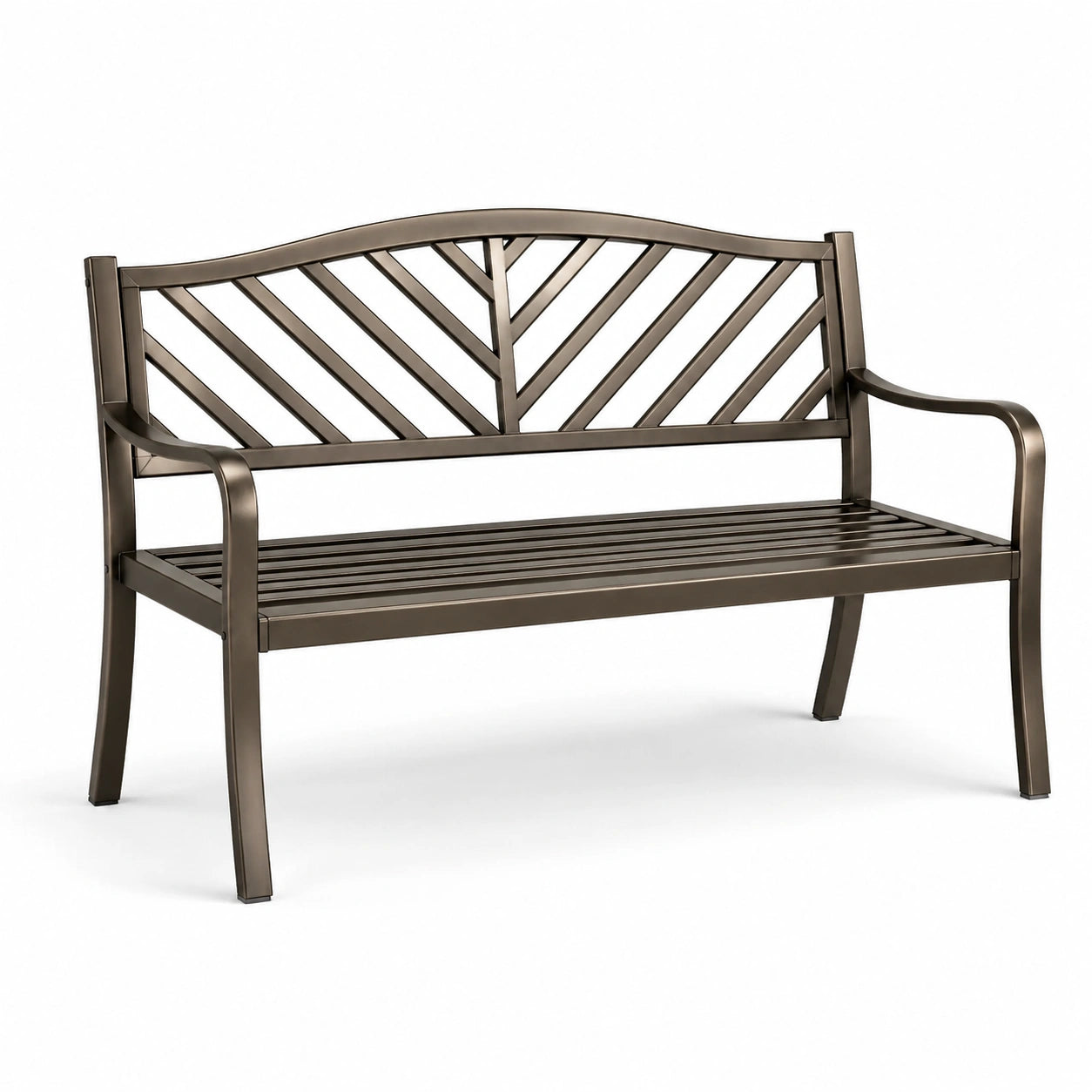 Gartenbank aus Aluminium in Bronze 120x60x90cm
