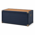 Gartenbox Polyethylen Blau mit Holzoptik