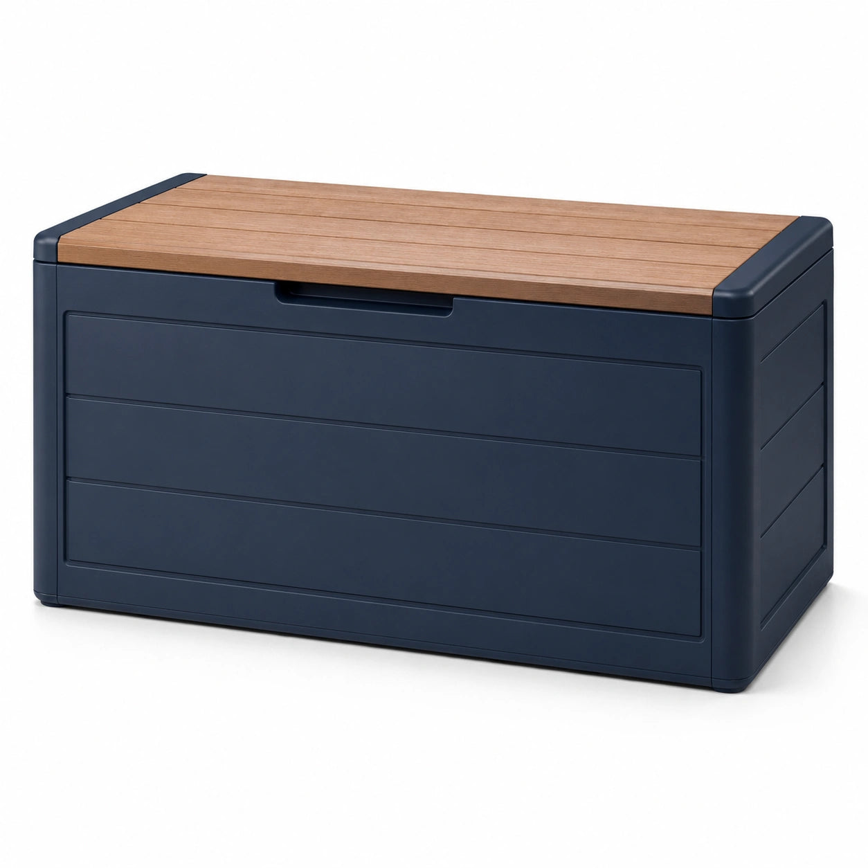 Gartenbox Kunststoff Dunkelblau/Braun 145x60x72 cm