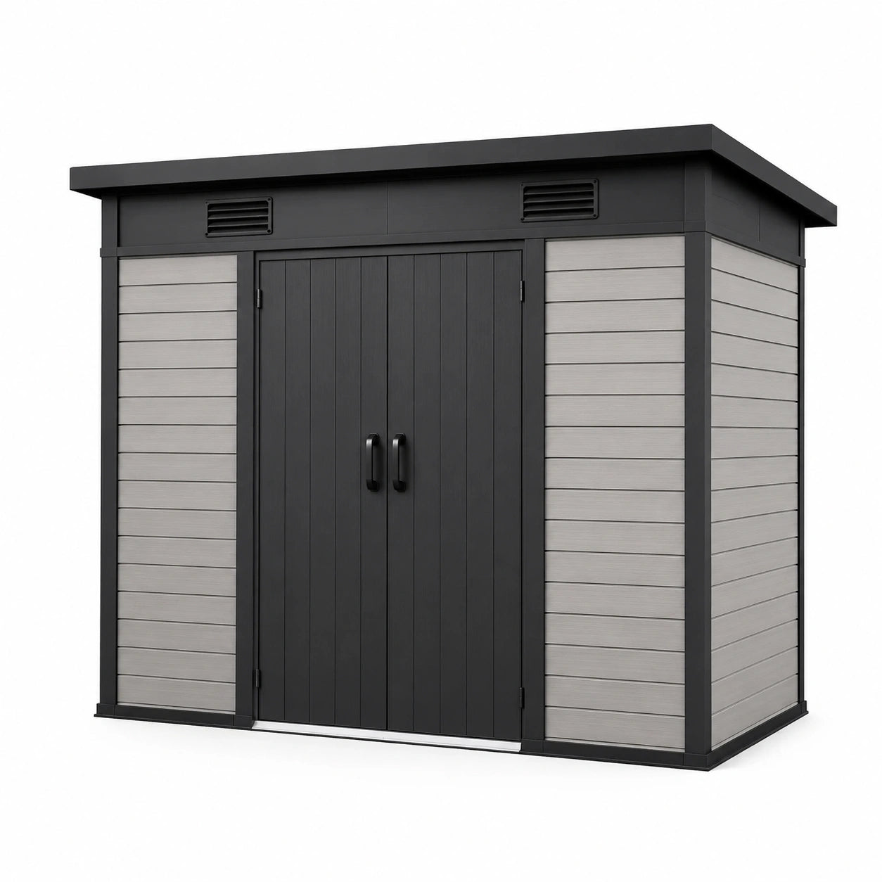 Gartenhaus Kunststoff Polypropylen Grau/Schwarz 310x210x220 cm