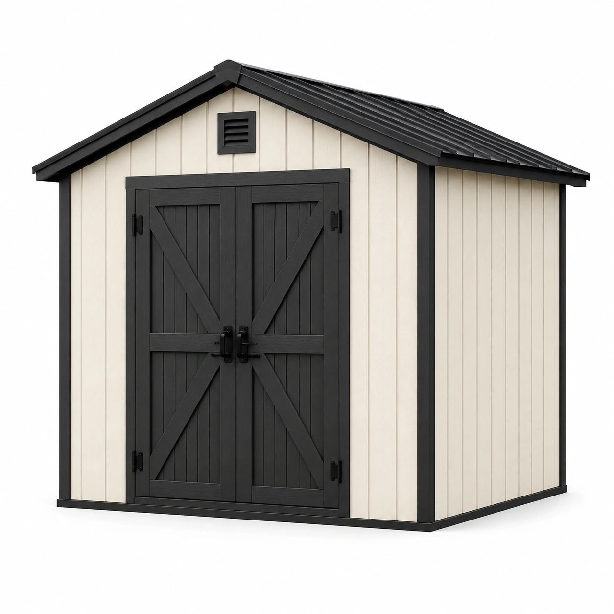 Gartenhaus Polypropylen 185x152x226 cm Grau/Weiß