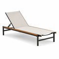 Gartenliege Aluminium Textilene 200 cm Beige/Schwarz
