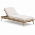 Gartenliege Teakholz Geflecht Beige 195 cm Verstellbar