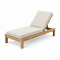 Verstellbare Gartenliege aus Teakholz mit Polyesterbezug, Beige