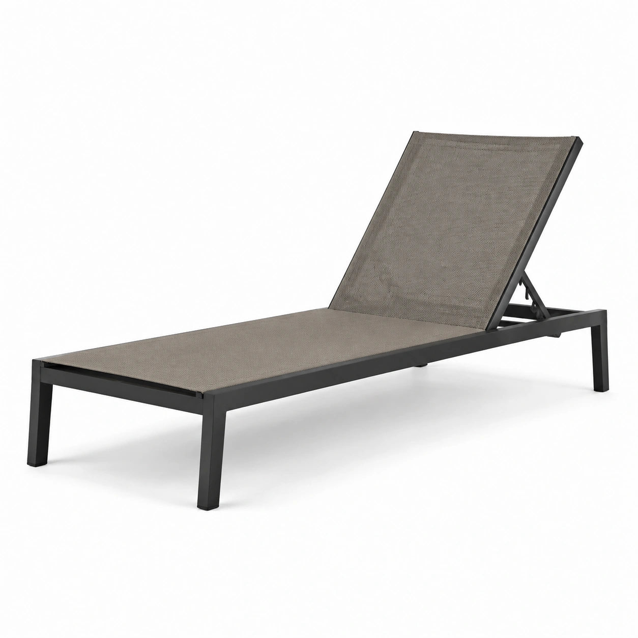 Gartenliege Aluminium Textilene Verstellbar Grau