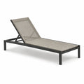 Gartenliege Aluminium Textilene Verstellbar Grau