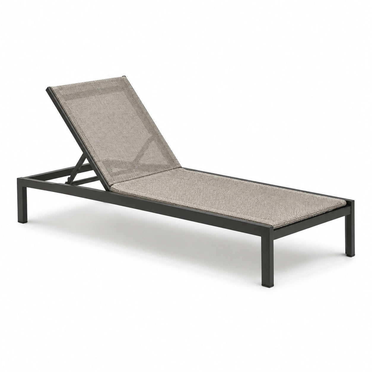 Gartenliege Aluminium Textilene Verstellbar Grau