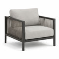Garten-Loungesessel Aluminium mit Seilgeflecht grau