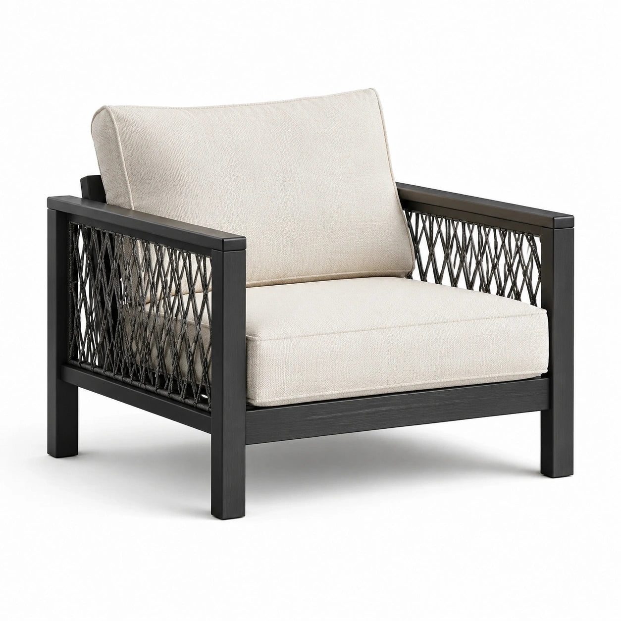 Garten-Loungesessel Aluminium Polyestergewebe Beige