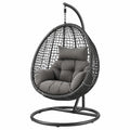 Hängesessel Polyethylen-Rattan Stahl Grau 195x105x105 cm